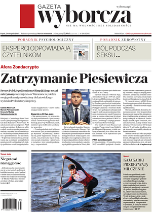 Prima pagina Gazeta Wyborcza di oggi - Quotidiano estero