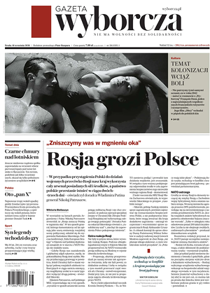 Prima pagina Gazeta Wyborcza di oggi - Quotidiano estero