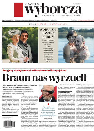 Prima pagina Gazeta Wyborcza di oggi - Quotidiano estero