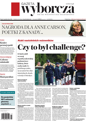 Prima pagina Gazeta Wyborcza di oggi - Quotidiano estero