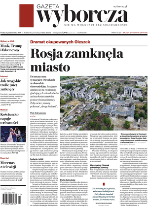 Prima pagina Gazeta Wyborcza di oggi - Quotidiano estero