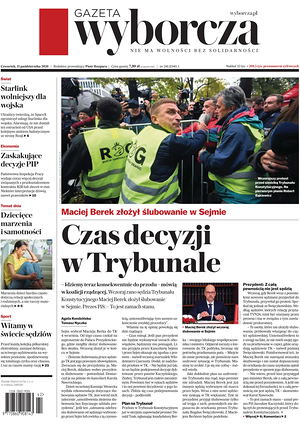 Prima pagina Gazeta Wyborcza di oggi - Quotidiano estero