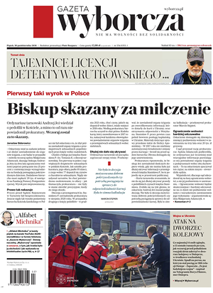 Prima pagina Gazeta Wyborcza di oggi - Quotidiano estero