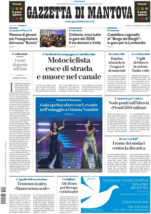 Prima pagina Gazzetta di Mantova di oggi - Quotidiano regionale