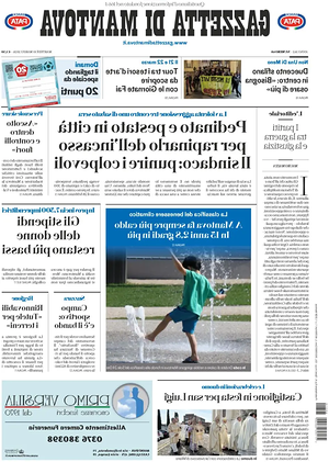 Prima pagina Gazzetta di Mantova di oggi - Quotidiano regionale