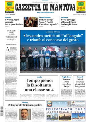 Prima pagina Gazzetta di Mantova di oggi - Quotidiano regionale
