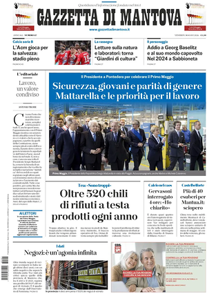 Prima pagina Gazzetta di Mantova di oggi - Quotidiano regionale