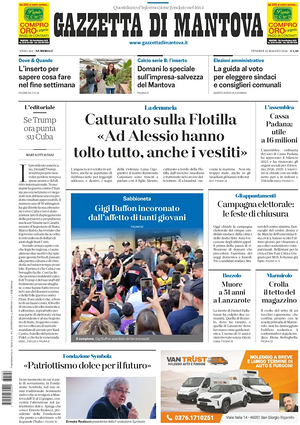 Prima pagina Gazzetta di Mantova di oggi - Quotidiano regionale