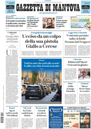 Prima pagina Gazzetta di Mantova di oggi - Quotidiano regionale