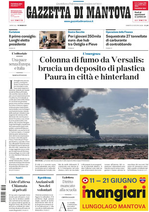 Prima pagina Gazzetta di Mantova di oggi - Quotidiano regionale