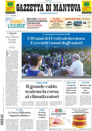 Prima pagina Gazzetta di Mantova di oggi - Quotidiano regionale