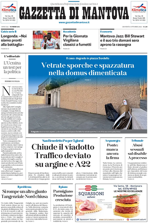 Prima pagina Gazzetta di Mantova di oggi - Quotidiano regionale