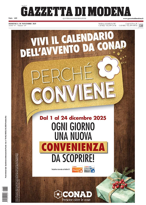 Prima pagina Gazzetta di Modena di oggi - Quotidiano regionale