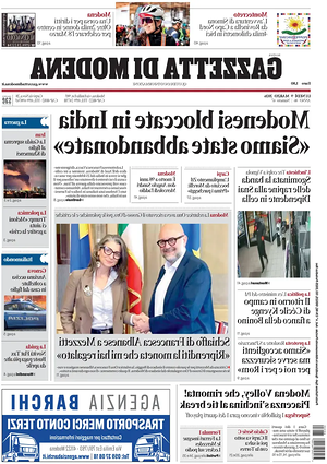 Prima pagina Gazzetta di Modena di oggi - Quotidiano regionale