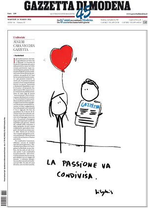 Prima pagina Gazzetta di Modena di oggi - Quotidiano regionale