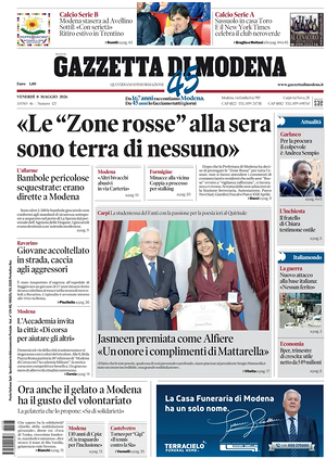 Prima pagina Gazzetta di Modena di oggi - Quotidiano regionale