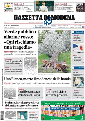 Prima pagina Gazzetta di Modena di oggi - Quotidiano regionale