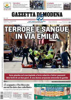 Prima pagina Gazzetta di Modena di oggi - Quotidiano regionale
