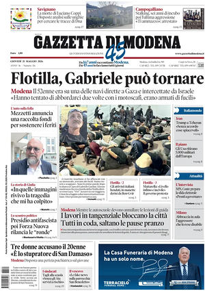 Prima pagina Gazzetta di Modena di oggi - Quotidiano regionale