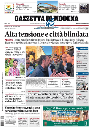 Prima pagina Gazzetta di Modena di oggi - Quotidiano regionale