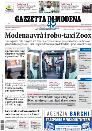 Prima pagina Gazzetta di Modena di oggi - Quotidiano regionale