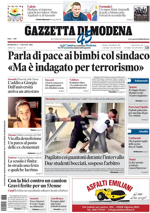 Prima pagina Gazzetta di Modena di oggi - Quotidiano regionale