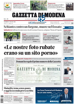 Prima pagina Gazzetta di Modena di oggi - Quotidiano regionale