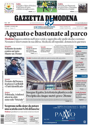 Prima pagina Gazzetta di Modena di oggi - Quotidiano regionale