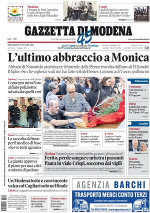 Prima pagina Gazzetta di Modena di oggi - Quotidiano regionale