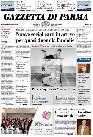Prima pagina Gazzetta di Parma di oggi - Quotidiano regionale