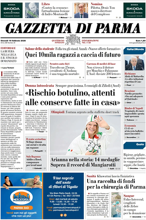 Prima pagina Gazzetta di Parma di oggi - Quotidiano regionale