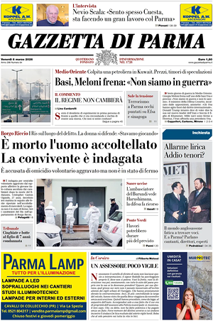 Prima pagina Gazzetta di Parma di oggi - Quotidiano regionale