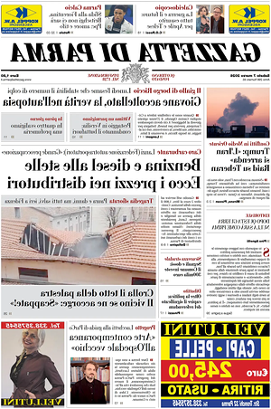 Prima pagina Gazzetta di Parma di oggi - Quotidiano regionale