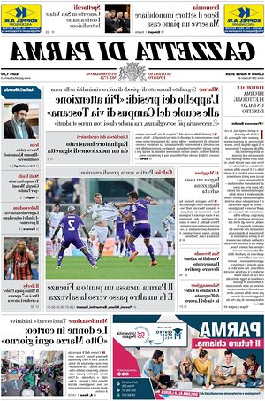 Prima pagina Gazzetta di Parma di oggi - Quotidiano regionale