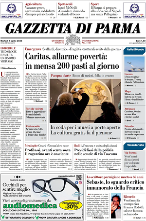 Prima pagina Gazzetta di Parma di oggi - Quotidiano regionale