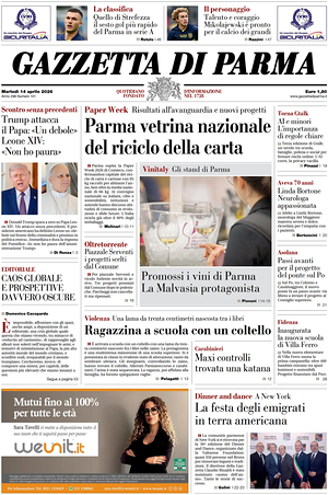 Prima pagina Gazzetta di Parma di oggi - Quotidiano regionale