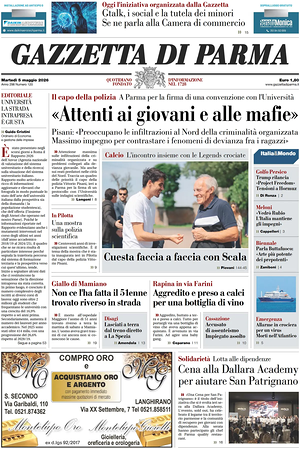 Prima pagina Gazzetta di Parma di oggi - Quotidiano regionale