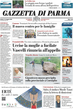 Prima pagina Gazzetta di Parma di oggi - Quotidiano regionale