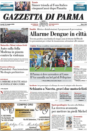 Prima pagina Gazzetta di Parma di oggi - Quotidiano regionale