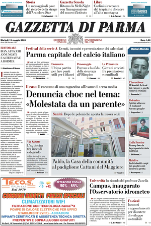 Prima pagina Gazzetta di Parma di oggi - Quotidiano regionale
