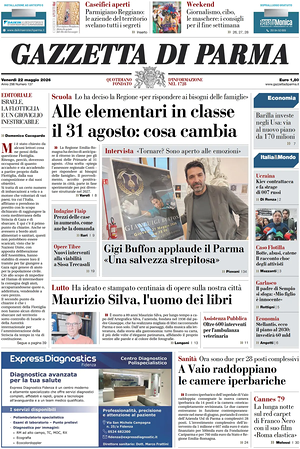 Prima pagina Gazzetta di Parma di oggi - Quotidiano regionale