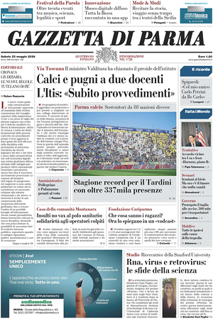 Prima pagina Gazzetta di Parma di oggi - Quotidiano regionale