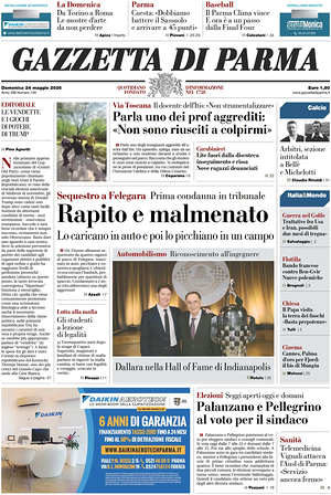 Prima pagina Gazzetta di Parma di oggi - Quotidiano regionale