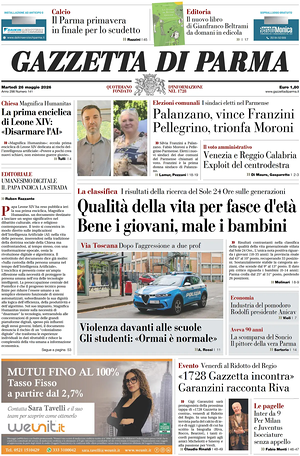 Prima pagina Gazzetta di Parma di oggi - Quotidiano regionale