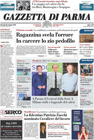 Prima pagina Gazzetta di Parma di oggi - Quotidiano regionale