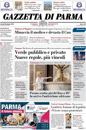 Prima pagina Gazzetta di Parma di oggi - Quotidiano regionale
