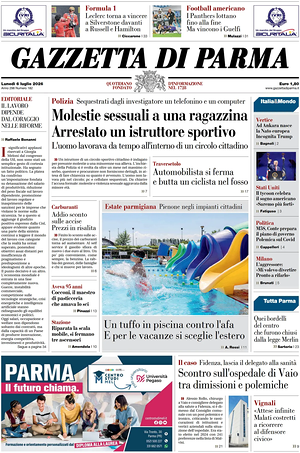 Prima pagina Gazzetta di Parma di oggi - Quotidiano regionale