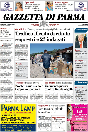 Prima pagina Gazzetta di Parma di oggi - Quotidiano regionale