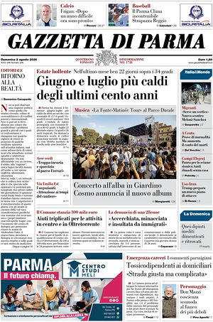 Prima pagina Gazzetta di Parma di oggi - Quotidiano regionale