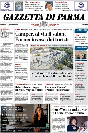 Prima pagina Gazzetta di Parma di oggi - Quotidiano regionale